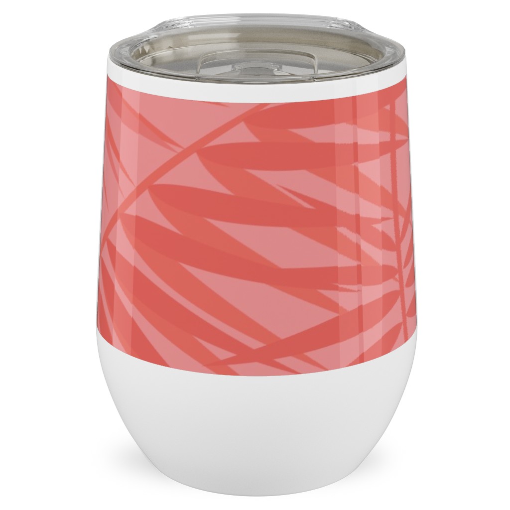 Tropical - Coral Stainless Steel Travel Tumbler, 12oz, Pink, Bright Pink