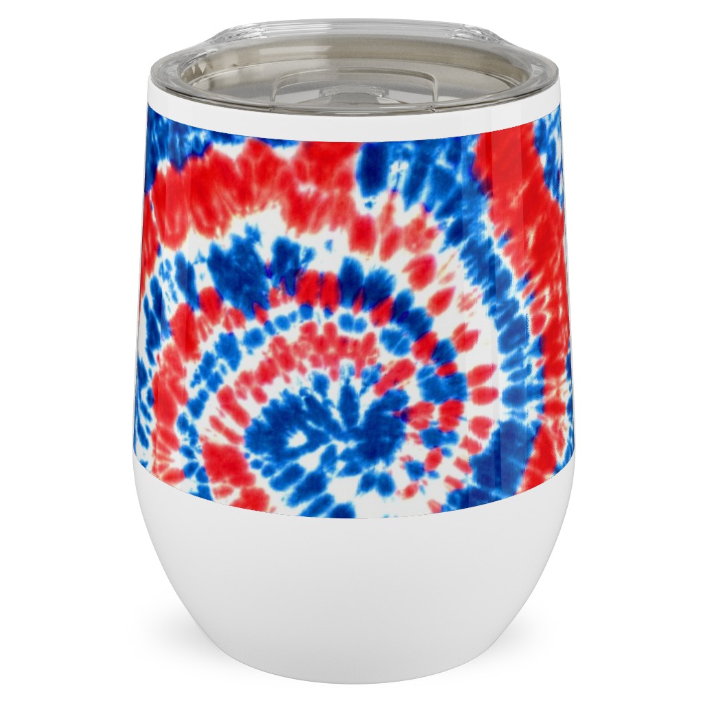Tie Dye - Red White and Blue Stainless Steel Travel Tumbler, 12oz, Multicolor