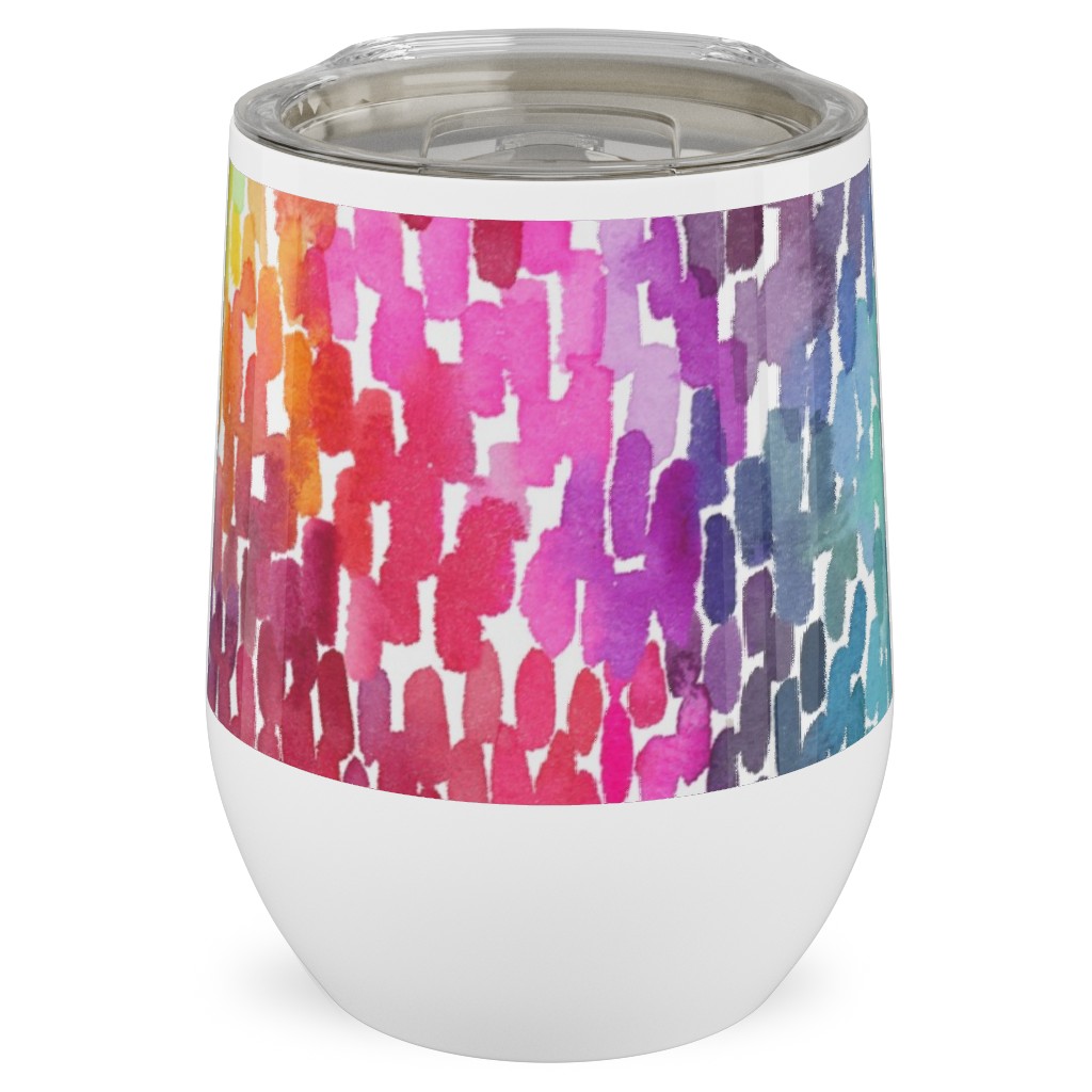 Watercolor Marks - Multi Stainless Steel Travel Tumbler, 12oz, Multicolor