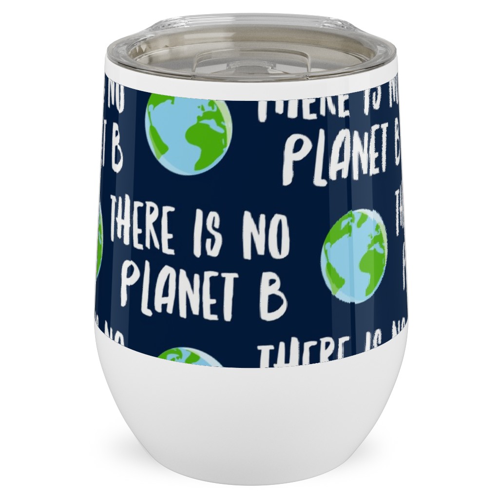 There Is No Planet B - Earth Navy Stainless Steel Travel Tumbler, 12oz, Green, Classic Green