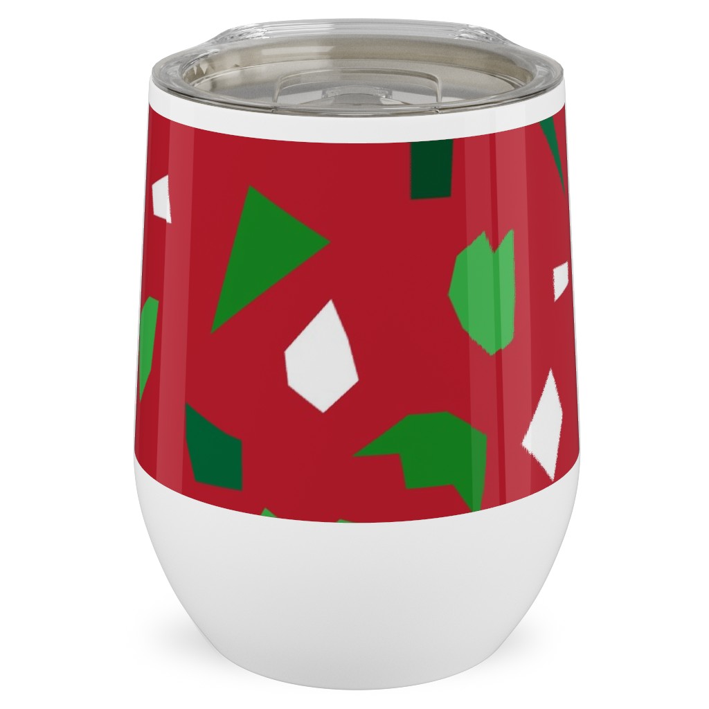 Christmas Terrazzo Stainless Steel Travel Tumbler, 12oz, Red