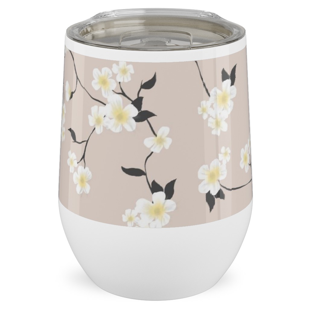 Climbing Flower - Pink Stainless Steel Travel Tumbler, 12oz, Pink