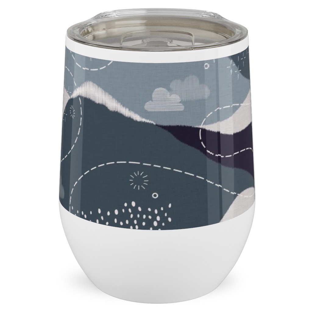 Ever Blue Mountains - Multi Stainless Steel Travel Tumbler, 12oz, Blue, True Blue