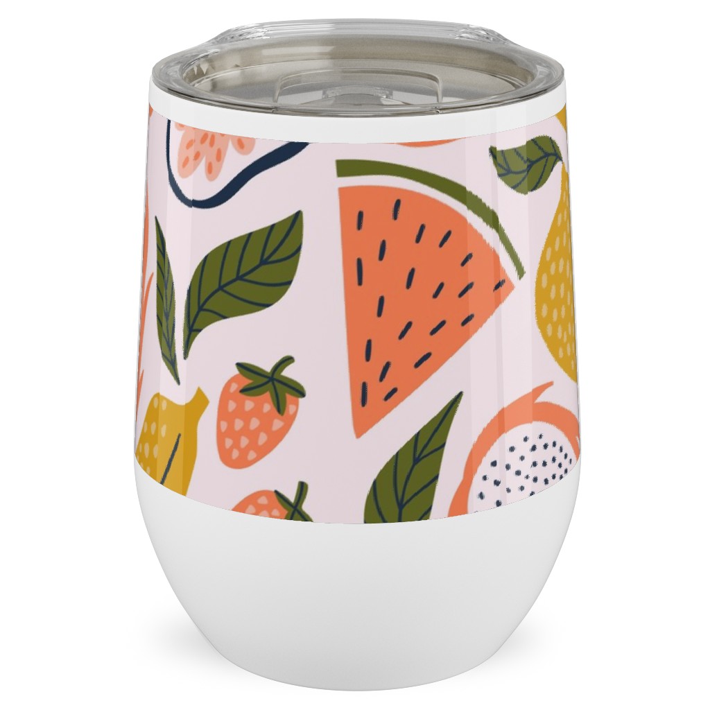 Summer Fruits - Orange Stainless Steel Travel Tumbler, 12oz, Orange