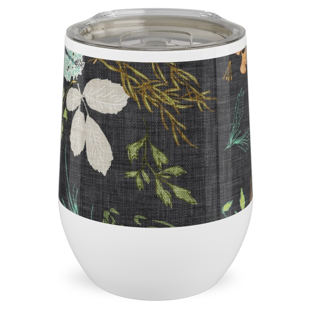 Foliage - Charcoal Stainless Steel Travel Tumbler, 12oz, Multicolor