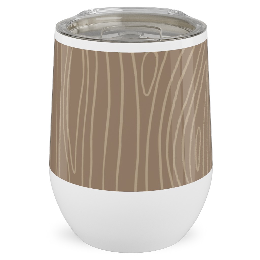 Wood Grain Stainless Steel Travel Tumbler, 12oz, Brown