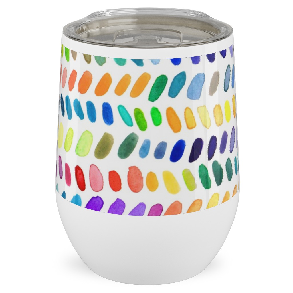 Rainbow Dash Rows - Multi Stainless Steel Travel Tumbler, 12oz, Multicolor