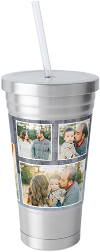 Est Grandpa Stainless Tumbler with Straw, 18oz,
