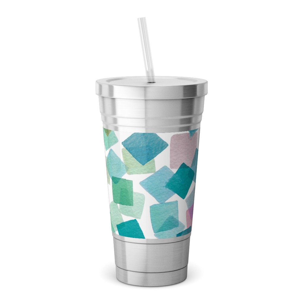 Confetti Party - Spring Pastel Stainless Tumbler with Straw, 18oz, Multicolor