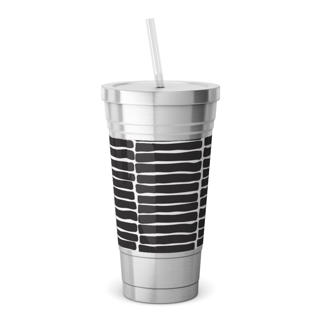 Chunky Stack - Inky Stainless Tumbler with Straw, 18oz, Black
