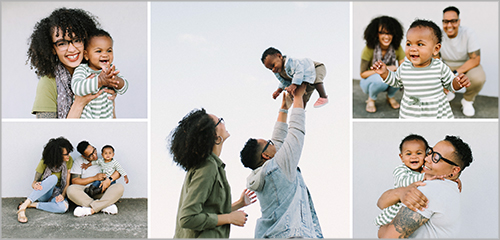 Simple Collage Stainless Steel Water Bottle with Straw by Shutterfly