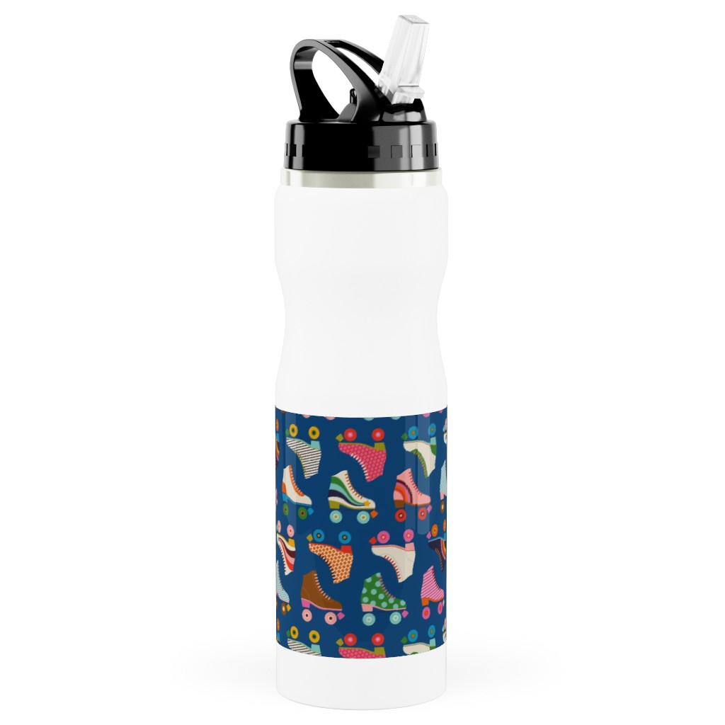 Skate Envy - Multi Stainless Steel Water Bottle with Straw, 25oz, With Straw, Multicolor