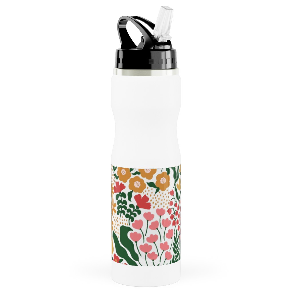 Wild Meadow - Light Stainless Steel Water Bottle with Straw, 25oz, With Straw, Multicolor