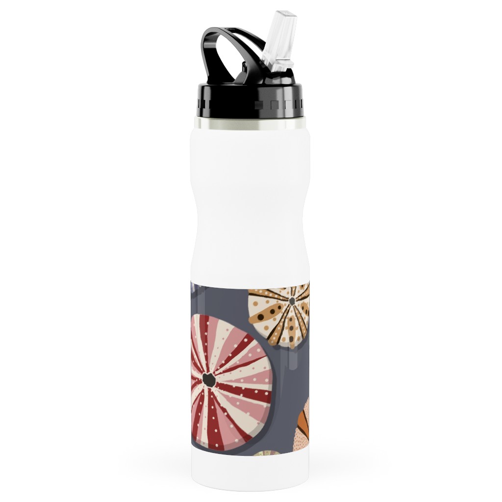 Sea Urchins - Multi Stainless Steel Water Bottle with Straw, 25oz, With Straw, Multicolor