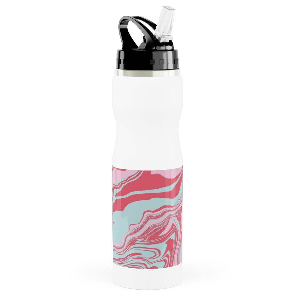 Marmor Stainless Steel Water Bottle with Straw, 25oz, With Straw, Pink, Faded Rose