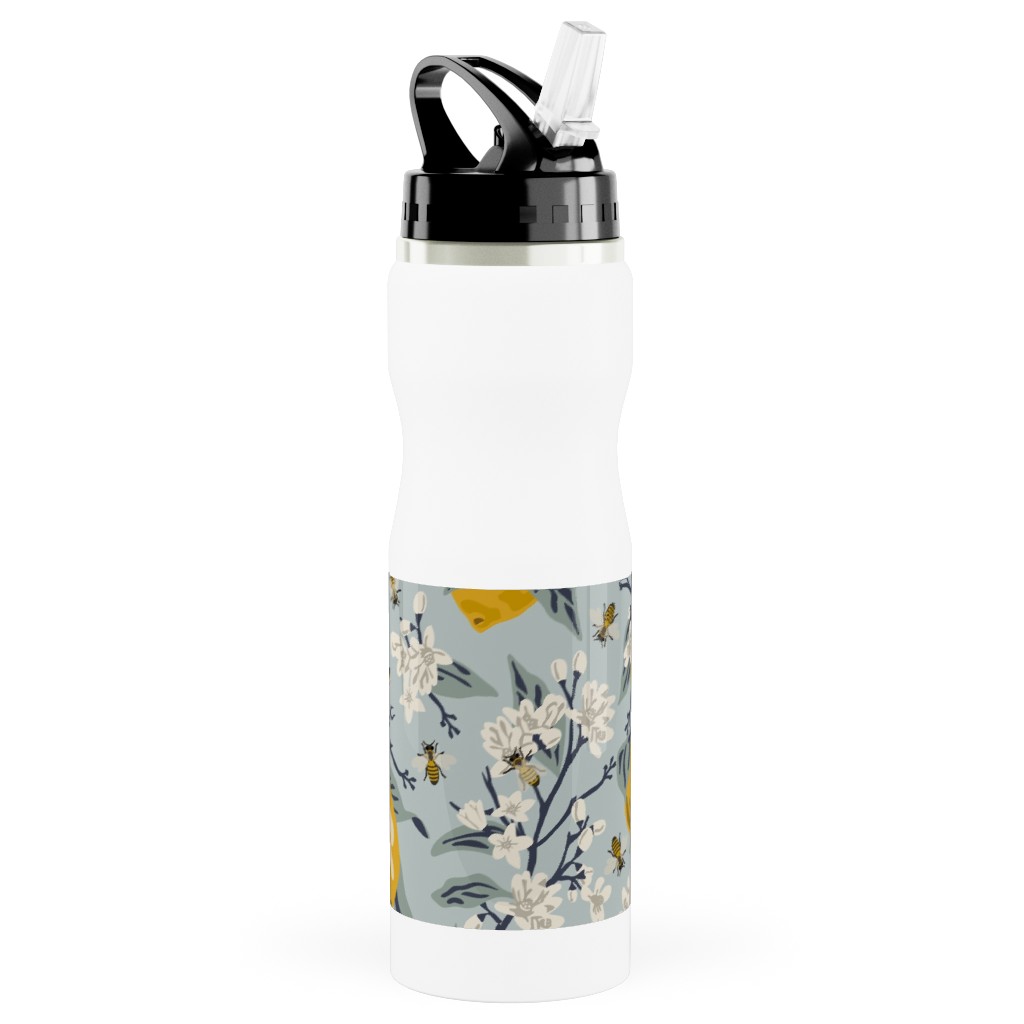 Blue Stainless Tumblers With Straw