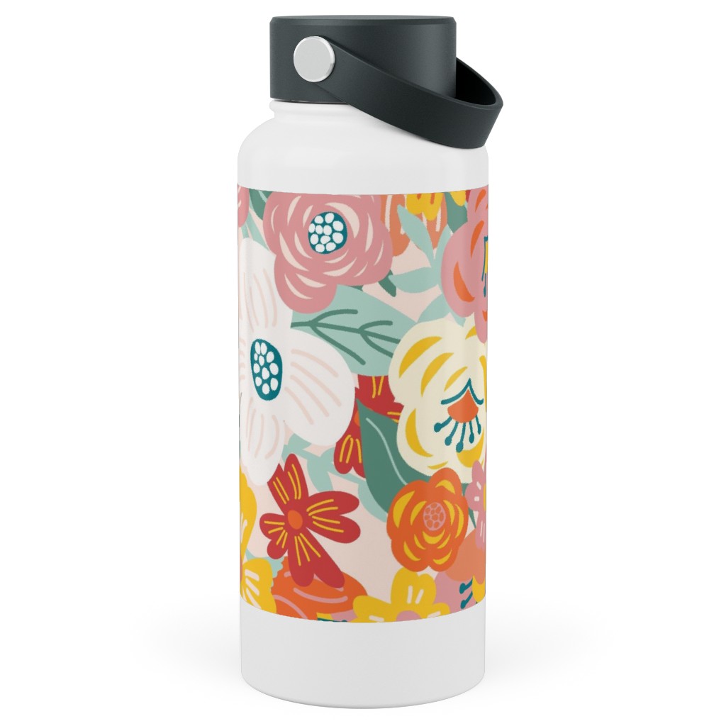 Liberty Florals Stainless Steel Wide Mouth Water Bottle, 30oz, Wide Mouth, Multicolor