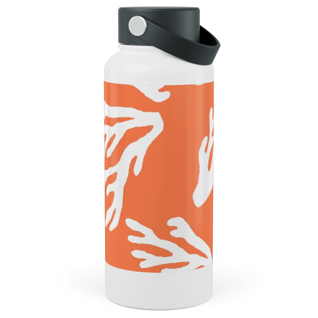 Coral - in Coral Stainless Steel Wide Mouth Water Bottle, 30oz, Wide Mouth, Orange