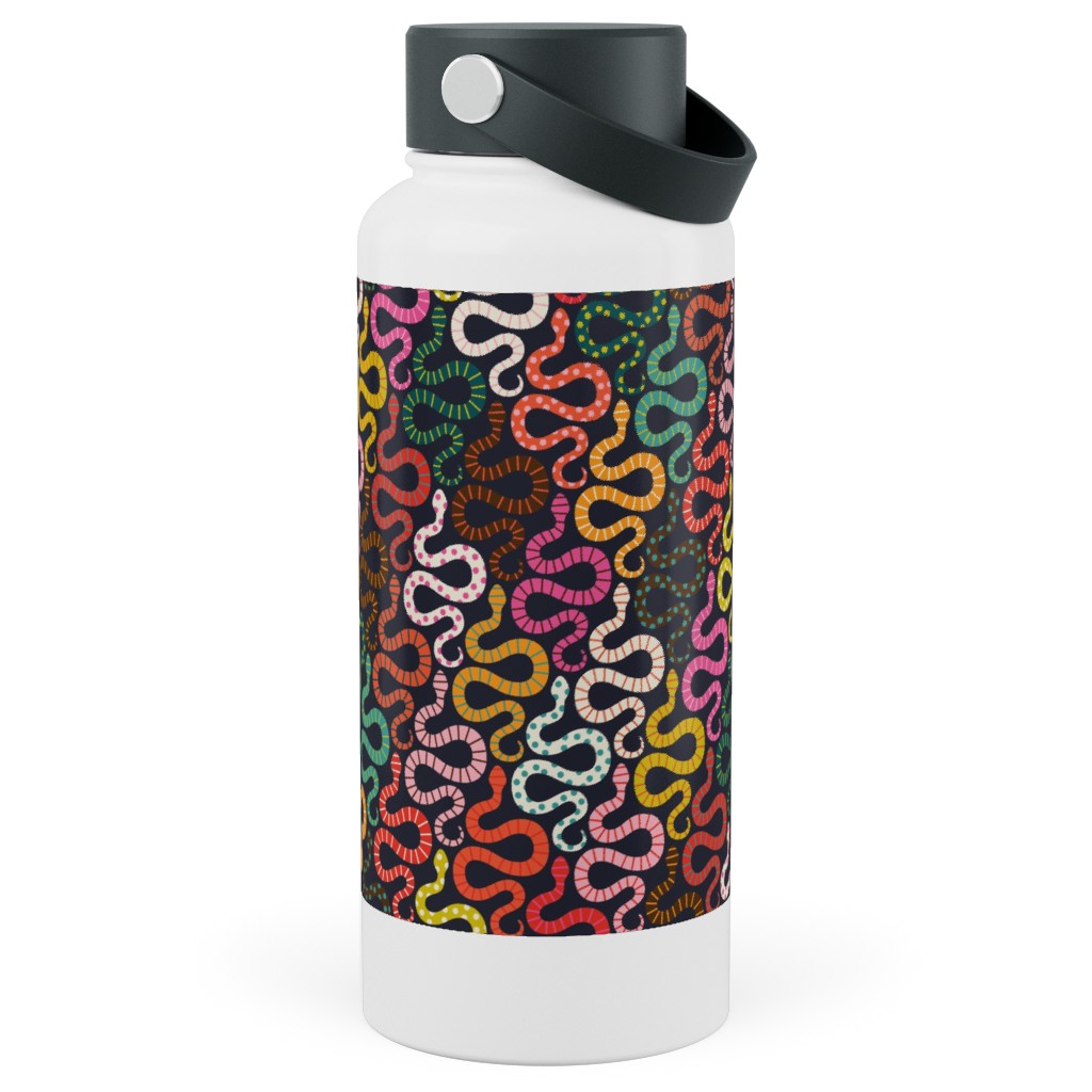 Snake-a-Delic - Multi Stainless Steel Wide Mouth Water Bottle, 30oz, Wide Mouth, Multicolor