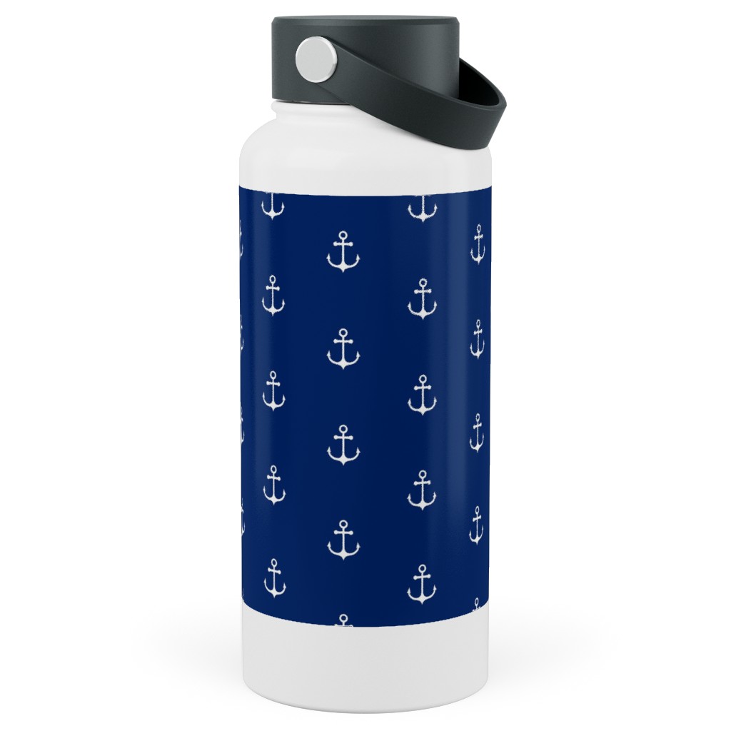 Anchor - Cobalt Blue Stainless Steel Wide Mouth Water Bottle, 30oz, Wide Mouth, Blue, True Blue