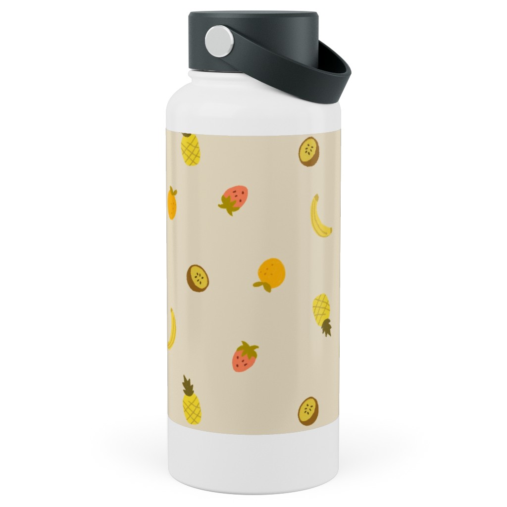Tropical Fruit - Yellow Stainless Steel Wide Mouth Water Bottle, 30oz, Wide Mouth, Yellow, Classic Yellow