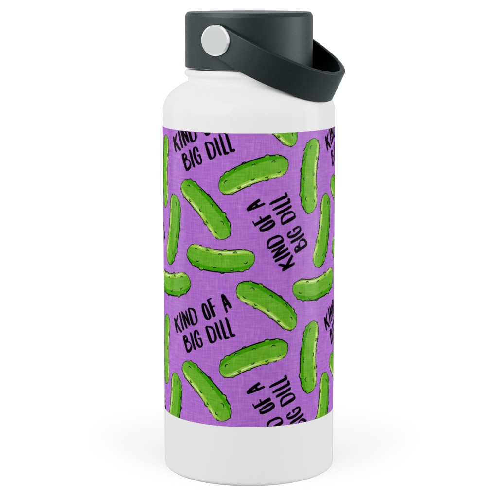 Kind of a Big Dill - Pickles - Purple Stainless Steel Wide Mouth Water Bottle, 30oz, Wide Mouth, Purple, Purple