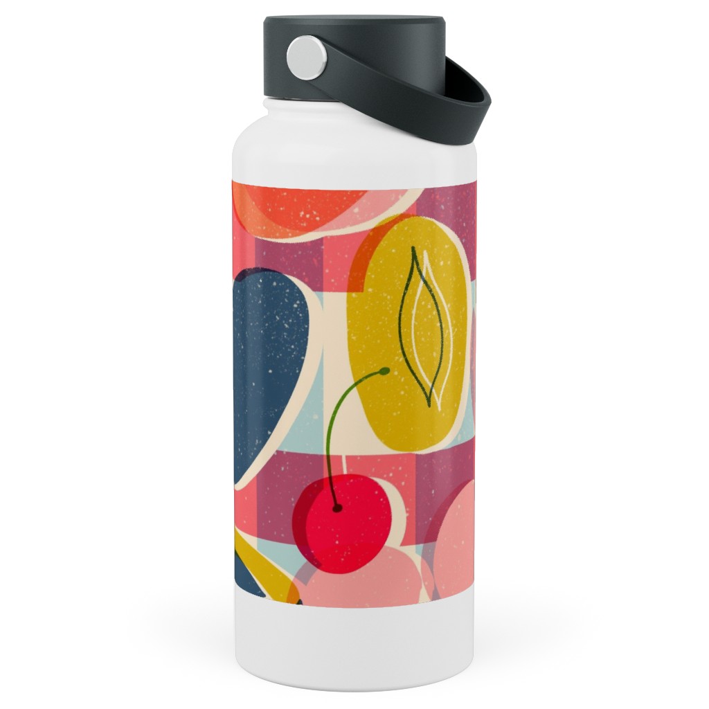 Summer Fruits - Bright Stainless Steel Wide Mouth Water Bottle, 30oz, Wide Mouth, Multicolor