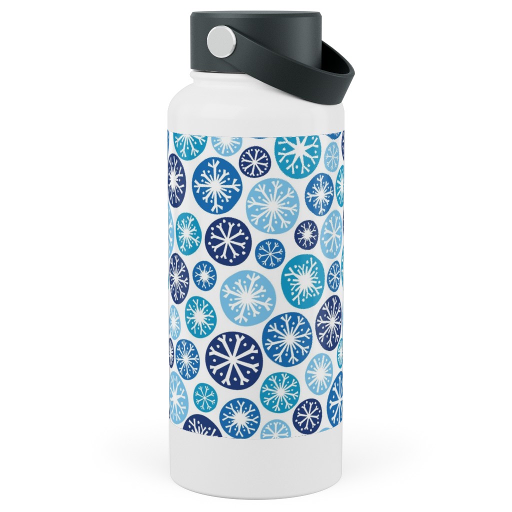Snow Daze Stainless Steel Wide Mouth Water Bottle, 30oz, Wide Mouth, Blue, Bluebird