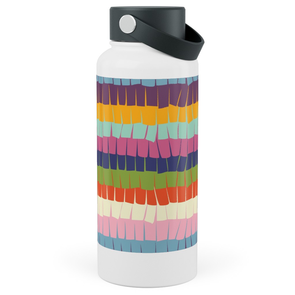 Piata Fiesta Party Stainless Steel Wide Mouth Water Bottle, 30oz, Wide Mouth, Multicolor