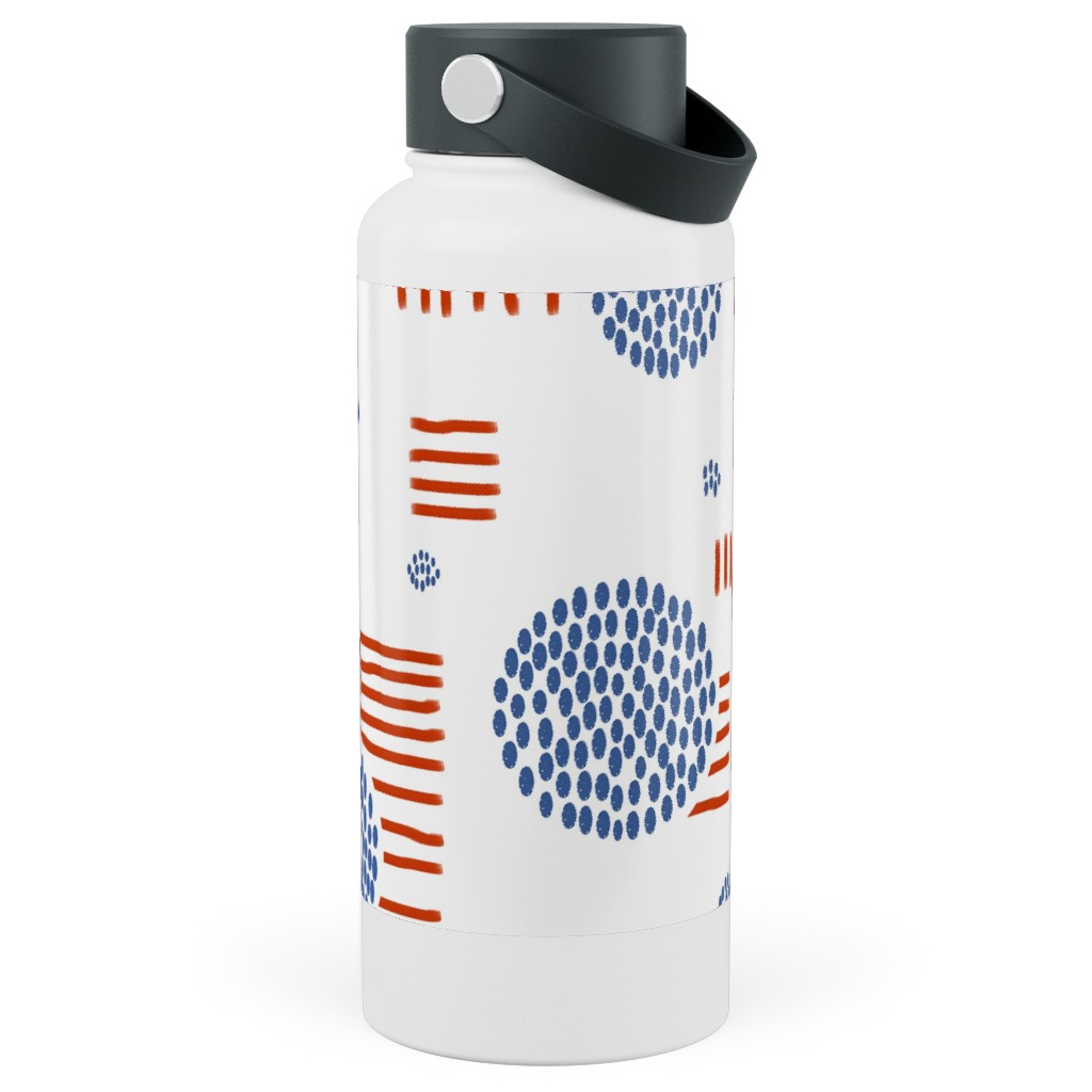 Imperfection in Red, White and Blue Stainless Steel Wide Mouth Water Bottle, 30oz, Wide Mouth, Red, Red