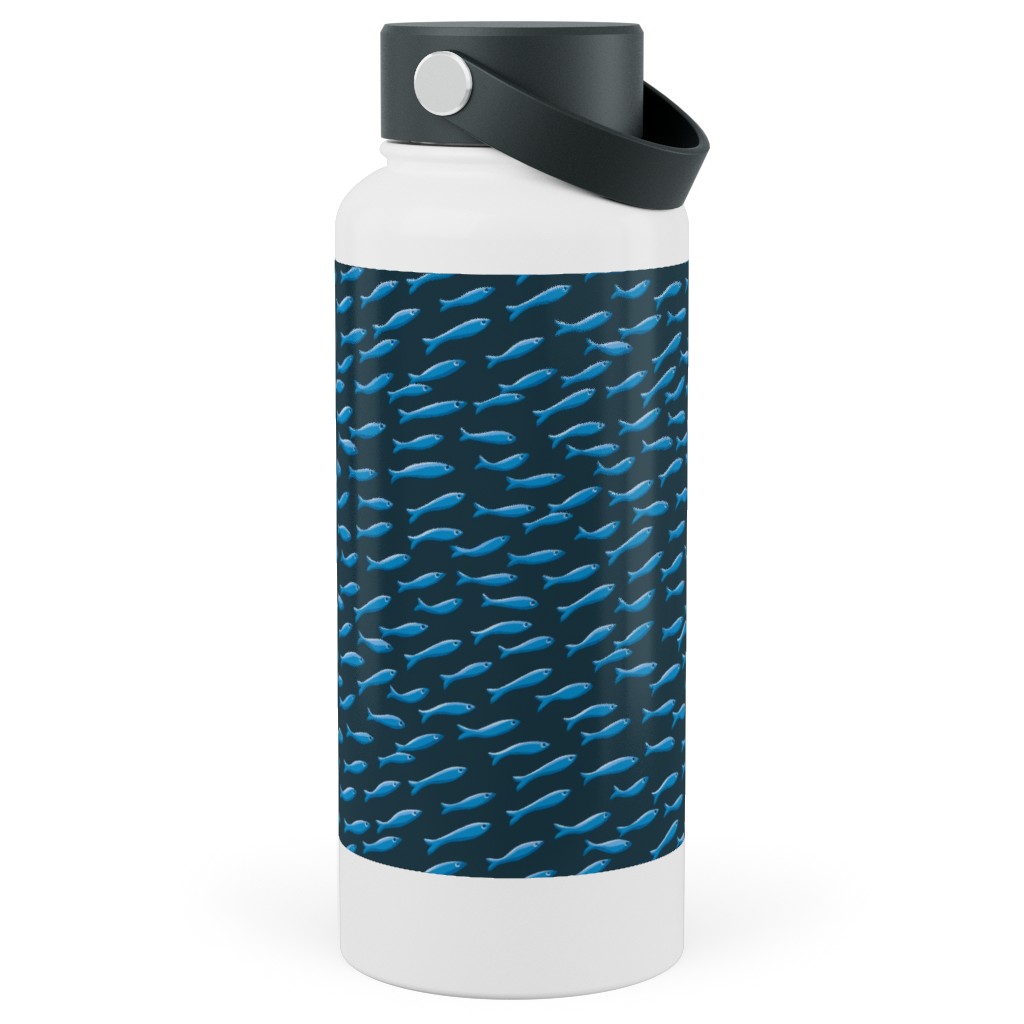 Blues and Shoal Stainless Steel Wide Mouth Water Bottle, 30oz, Wide Mouth, Blue, True Blue