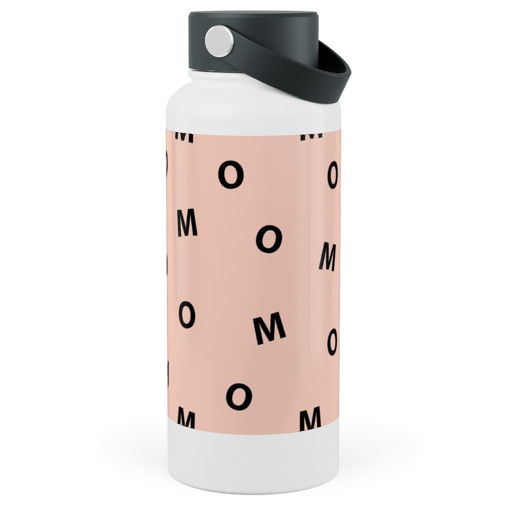 Sweet Mom Typography - Pale Nude Stainless Steel Wide Mouth Water Bottle, 30oz, Wide Mouth, Pink