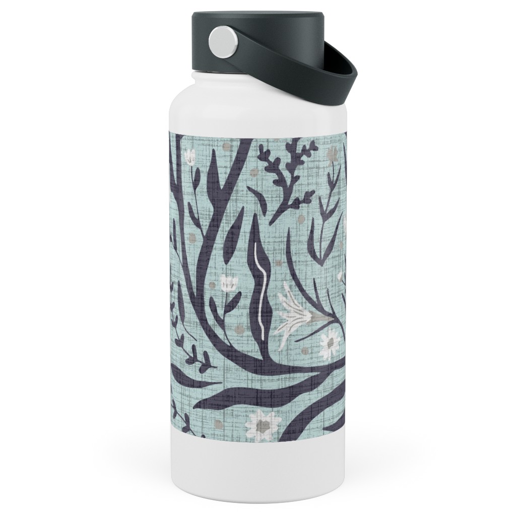 Folk Art - Pollinators Stainless Steel Wide Mouth Water Bottle, 30oz, Wide Mouth, Blue, True Blue