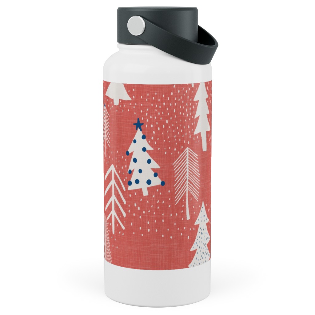 Evergreen Forest Stainless Steel Wide Mouth Water Bottle, 30oz, Wide Mouth, Red, Sedona