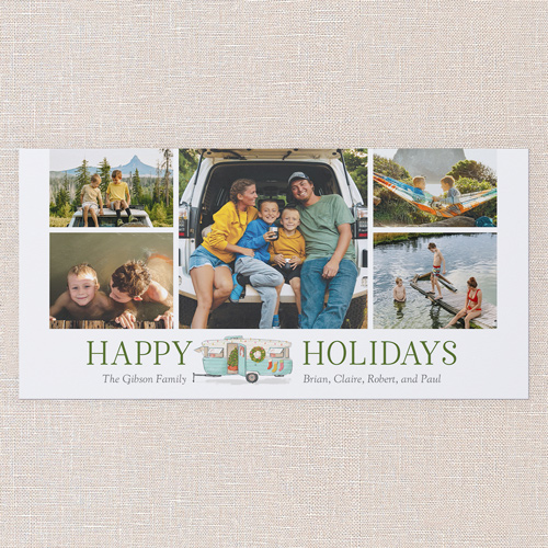 Camper Christmas Holiday Card, White, 4x8 Flat, Holiday, 100% Recycled Cardstock , Square