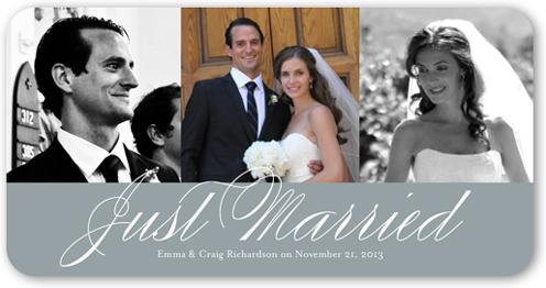 Just So Elegant Wedding Announcement, Grey, Standard Smooth Cardstock, Rounded