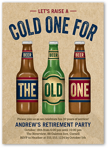 The Old One Party Invitation, Brown, 5x7 Flat, Standard Smooth Cardstock, Square, Taupe