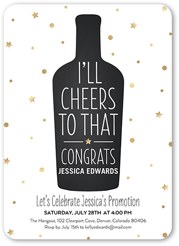 Cheers to That Party Invitation, White, 5x7, Matte, Signature Smooth Cardstock, Rounded