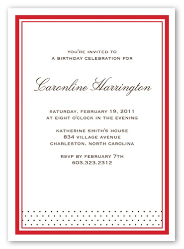 Sausalito Red Party Invitation, Red, Standard Smooth Cardstock, Square