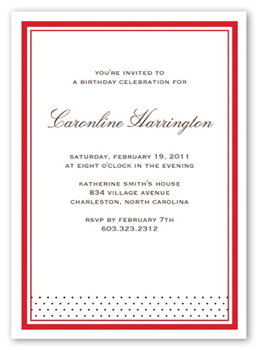 Sausalito Red Party Invitation, Red, Pearl Shimmer Cardstock, Square