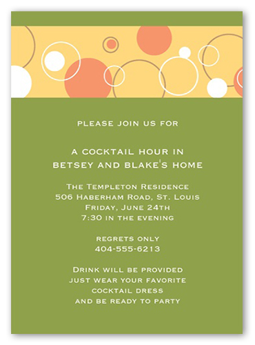 Bubbly Apple Party Invitation, Green, Standard Smooth Cardstock, Square