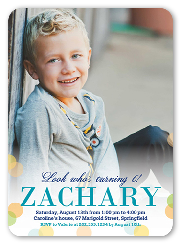 Dreamy Confetti Boy 5x7 Birthday Invitation Cards Shutterfly