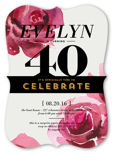 8x8 shower baby Invitation Surprise   Rose Shutterfly Celebration Birthday