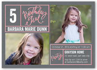 bright borders girl birthday invitation 5x7 flat
