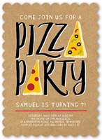 pizza party birthday invitation 5x7 flat