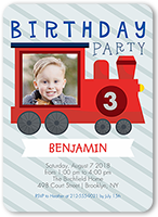 celebration train birthday invitation 5x7 flat