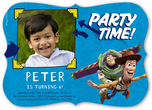 Disney-Pixar Toy Story Celebration Birthday Invitation, Blue, Pearl Shimmer Cardstock, Bracket