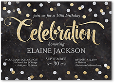 Confetti Adult Birthday Invitations