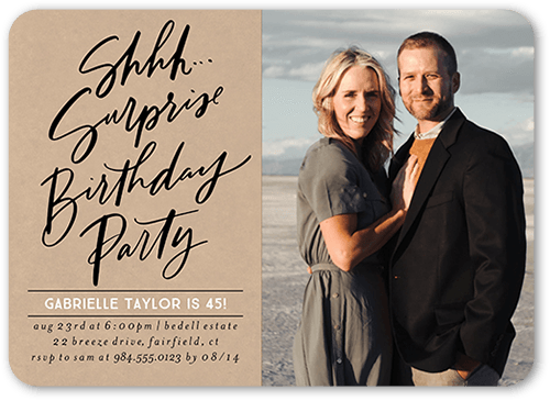Surprise Party Birthday Invitation, Rounded Corners