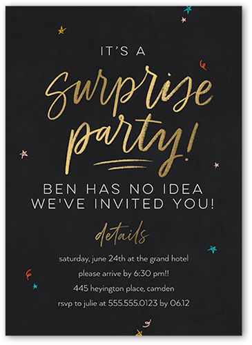 Party People Birthday Invitation, Grey, 5x7 Flat, Matte, Signature Smooth Cardstock, Square